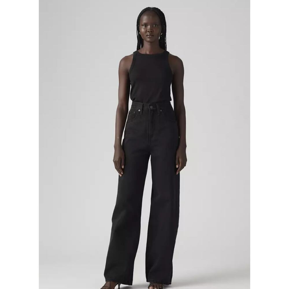 Levi's Cinch Baggy Jeans High Rise Size 24 x 31 Color: Black